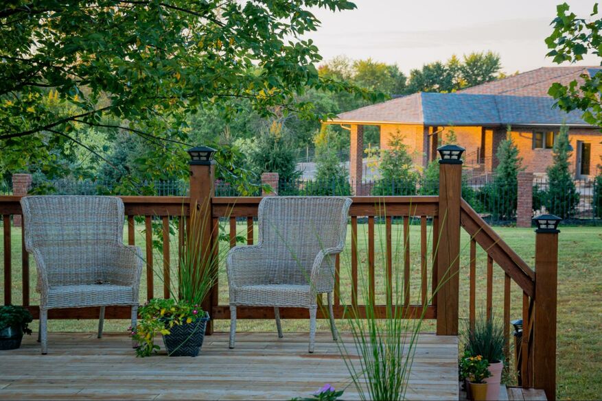 a wooden deck supported by structural deck screws