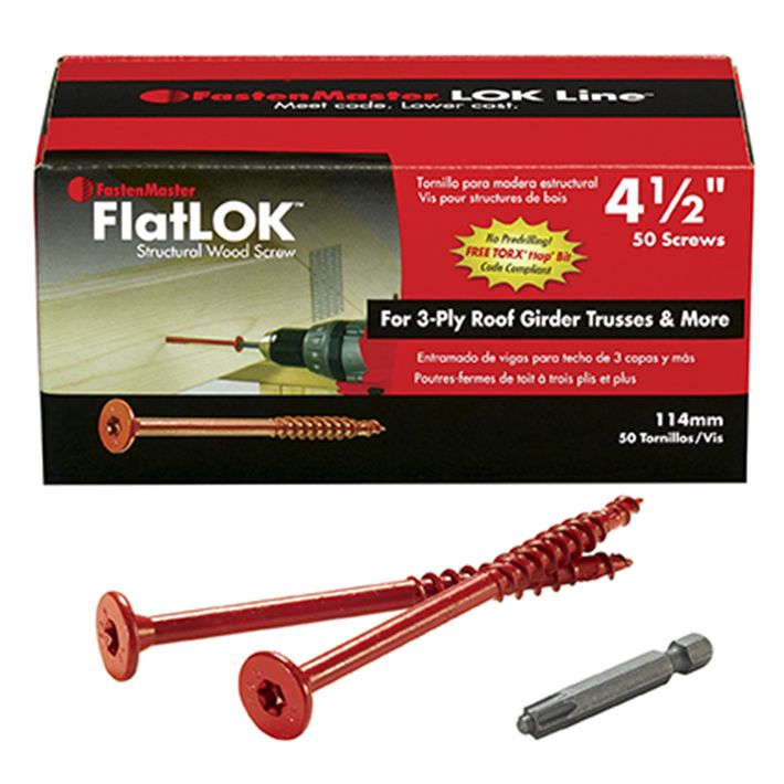 FlatLOK® Screws for Multiply LVL & Lumber Beams,… FastenMaster