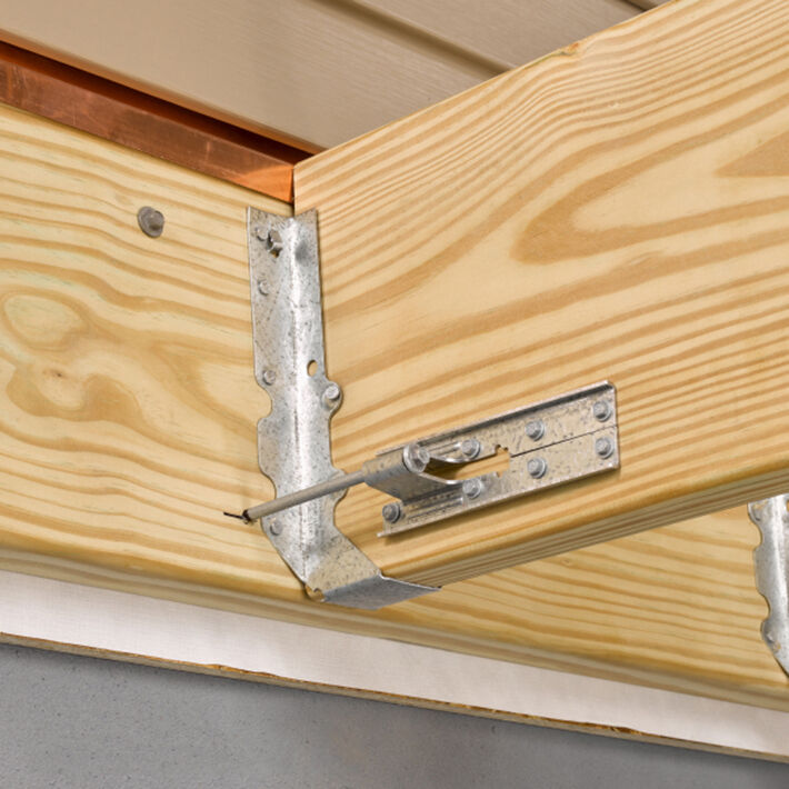 Lateral Tension System (LTS) being used on a horizontal wood beam