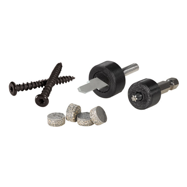 a small pile of deck fascia screw components