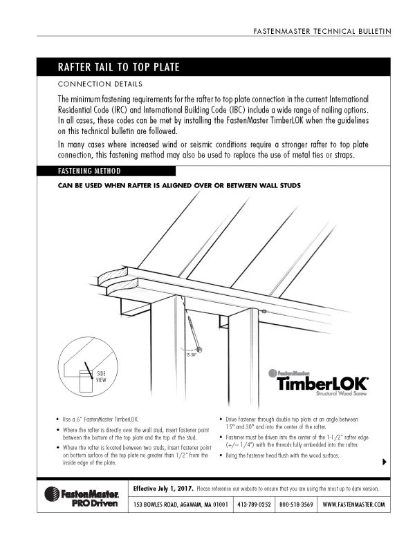 Timberlok Truss & Rafter to Top Plate Structural Wood… FastenMaster