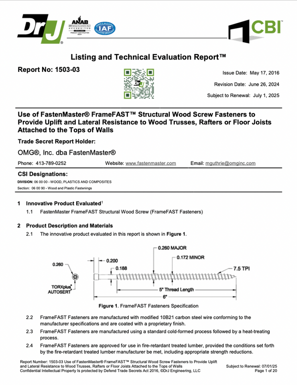 FrameFAST™ Structural Framing System - Accurate,… | FastenMaster