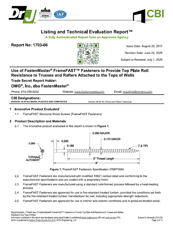 FrameFAST™ Structural Framing System - Accurate,… | FastenMaster