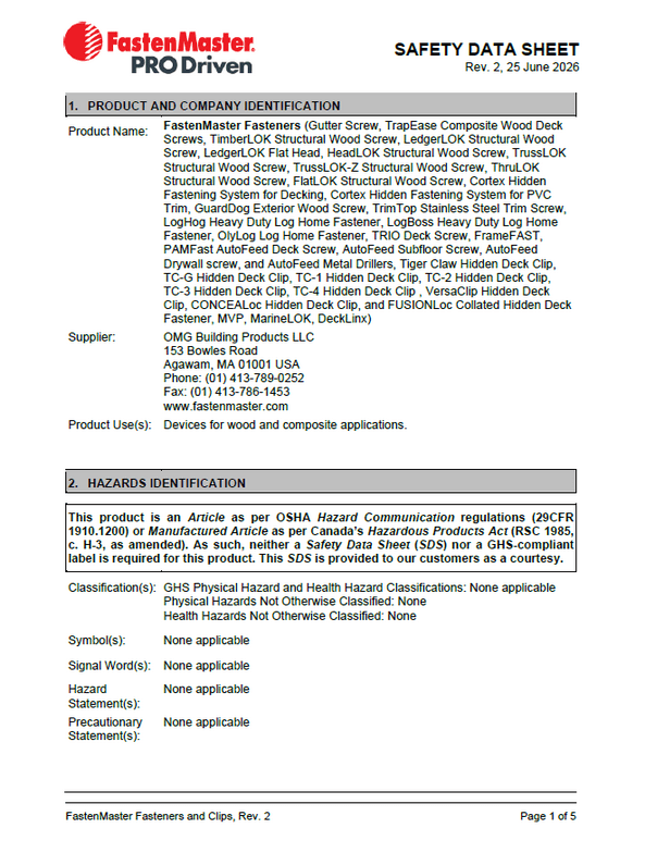 Technical Documentation – Technical Evaluation Reports… | FastenMaster
